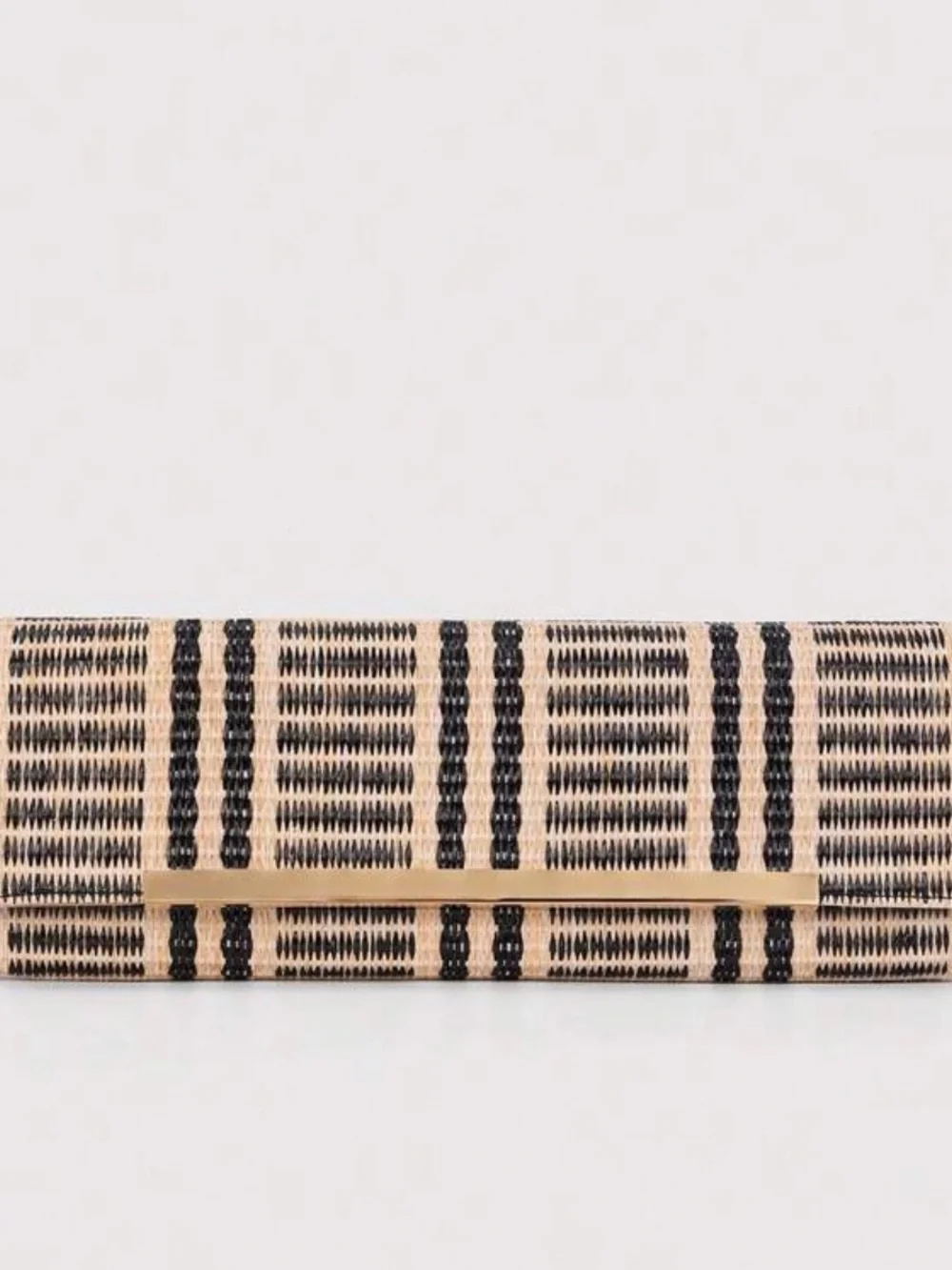 NEW Woven Clutch Bag in Natural Black - Stylish Day or Evening Clutch